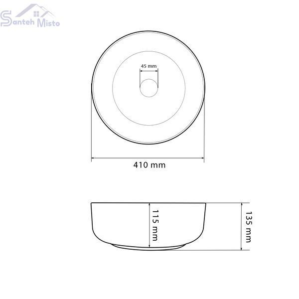 Умивальник (раковина) VBI BARI S MARMO GLOSSY накладний VBI-011604 фото