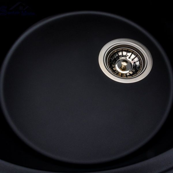 Гранитная мойка для кухни Platinum 5847 ONYX матовая (черная) 38976 фото