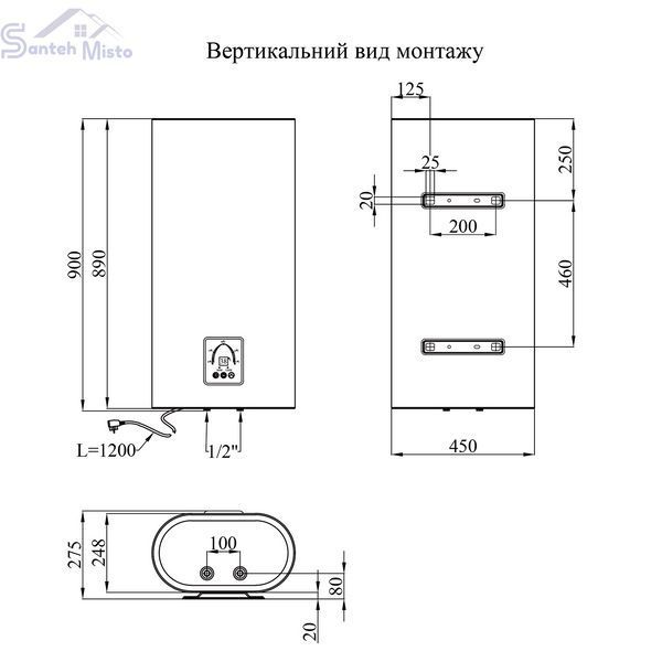 Водонагрівач Kroner Flacher K50F2-D з сухим ТЕНом CV031150 фото