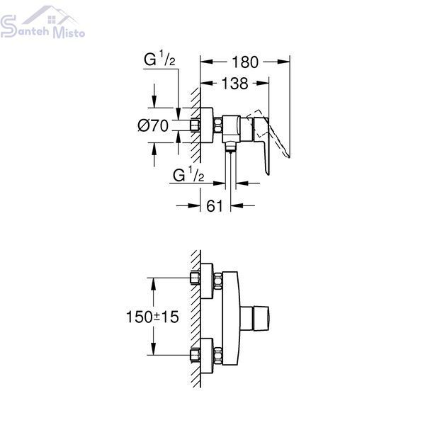 Змішувач для душу Grohe QuickFix Start 322792432 CV032138 фото