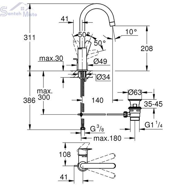 Змішувач для раковини Grohe QuickFix StartEdge L-Size 24201001 1947371192 фото
