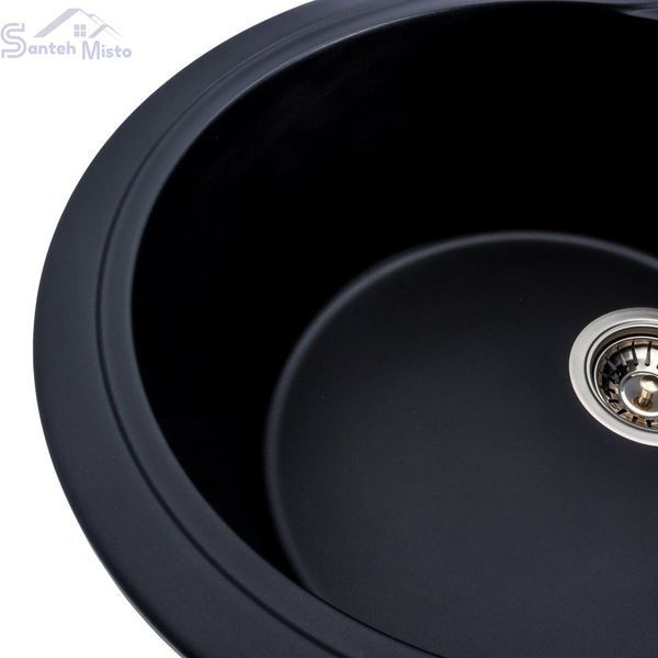 Гранитная мойка для кухни Platinum 5847 ONYX матовая (черная) 38976 фото
