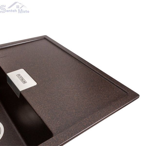 Гранитная мойка для кухни Platinum 8650 DIAMOND матовая Шоколад 39832 фото