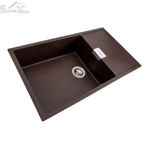 Гранитная мойка для кухни Platinum 8650 DIAMOND матовая Шоколад 39832 фото