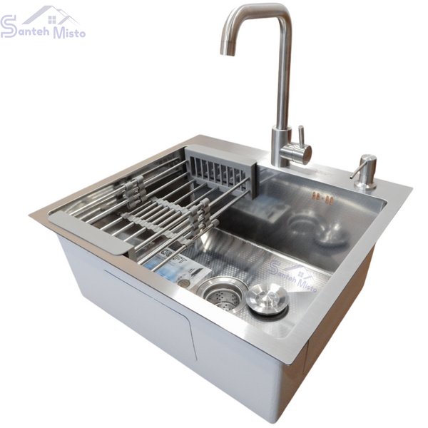 Комплект кухонной мойки Kraft HM 5448 DECOR (3.0/1.0 мм) SM847 фото