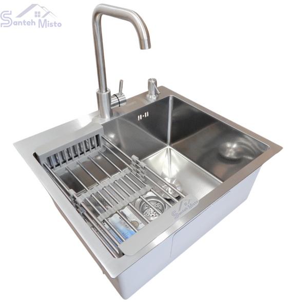 Комплект кухонной мойки Kraft HM 5448 DECOR (3.0/1.0 мм) SM847 фото