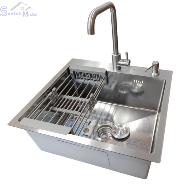 Комплект кухонной мойки Kraft HM 5448 DECOR (3.0/1.0 мм) SM847 фото
