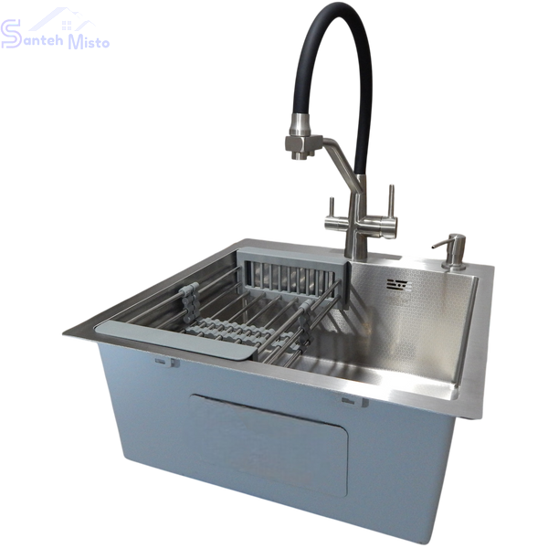 Комплект кухонной мойка Kraft KRF 5050 decor (3.0/1.0 мм) SM1595 фото