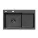 Кухонна мийка Kroner KRP Schwarze - 7848LHM PVD (3.0/1.0 мм) CV030023 фото 1