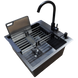 Комплект кухонной мойки Kraft HM 50х50 NANO BLACK (DECOR) PVD (3.0/1.0 мм) SМ55040 фото 5