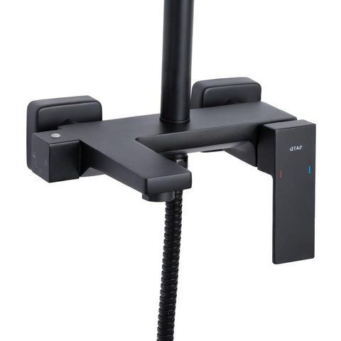 Душова система універсальна Qtap Gemini на три споживачі (з виливом) QTGEM111BLM45686 Black Matt SD00051810 фото