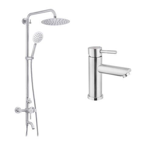 Набор 2 в 1 душова система Kroner Edelstahl Klassisch-ESG063 + змішувач Edelstahl Klassisch-ESG010 CVS30204 фото
