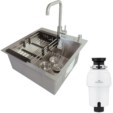 Комплект кухонной мойки Kroner KRP Geb&uuml;rstet - 50х50HM (Измельчителя&nbsp;- 550W) SM6537 фото