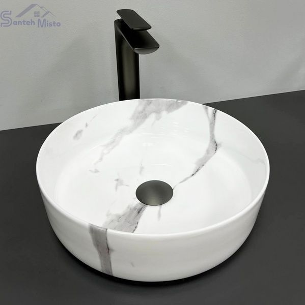 Умивальник (раковина) VBI PRATO MARBLE NATURE GLOSSY накладний VBI-011404 фото