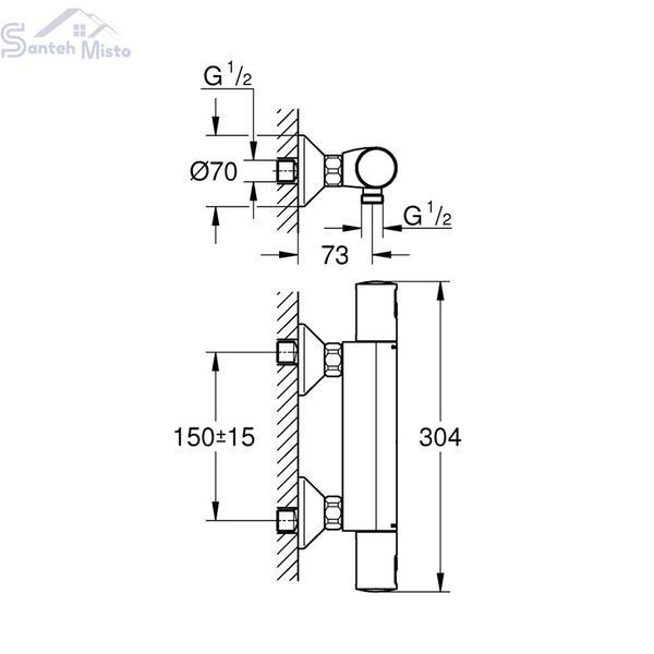 Змішувач термостатичний для душу Grohe QuickFix Precision Start 345942430 CV032146 фото