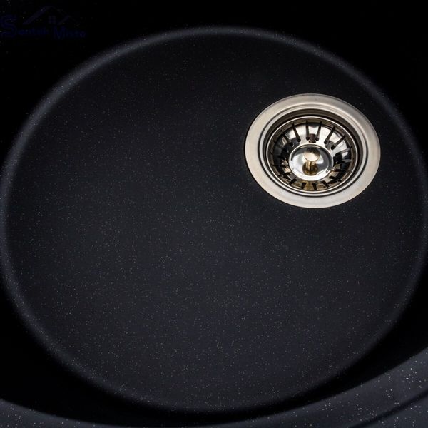 Гранитная мойка для кухни Platinum 5847 ONYX матовая (черный металлик) 38978 фото