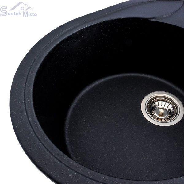 Гранитная мойка для кухни Platinum 5847 ONYX матовая (черный металлик) 38978 фото