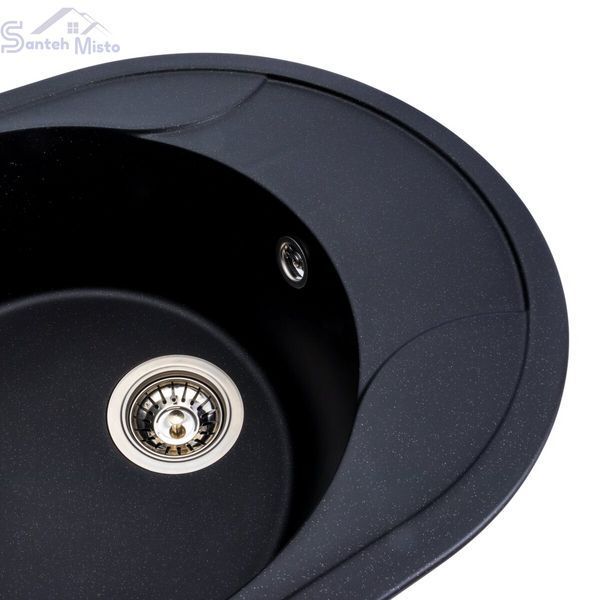 Гранитная мойка для кухни Platinum 5847 ONYX матовая (черный металлик) 38978 фото