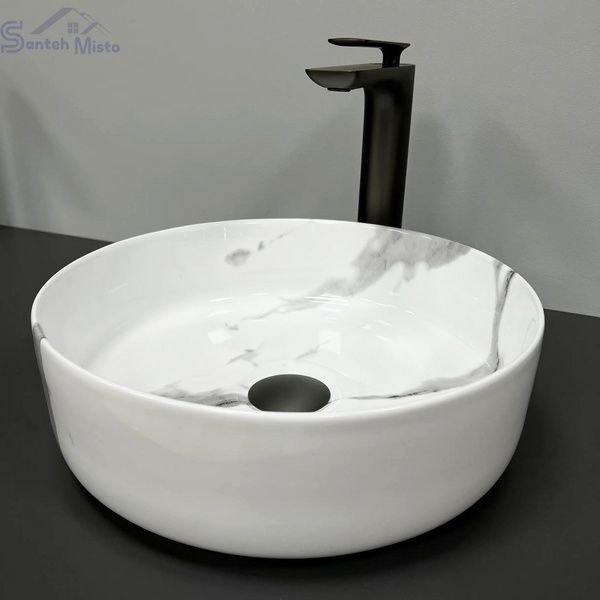 Умивальник (раковина) VBI PRATO MARBLE NATURE GLOSSY накладний VBI-011404 фото