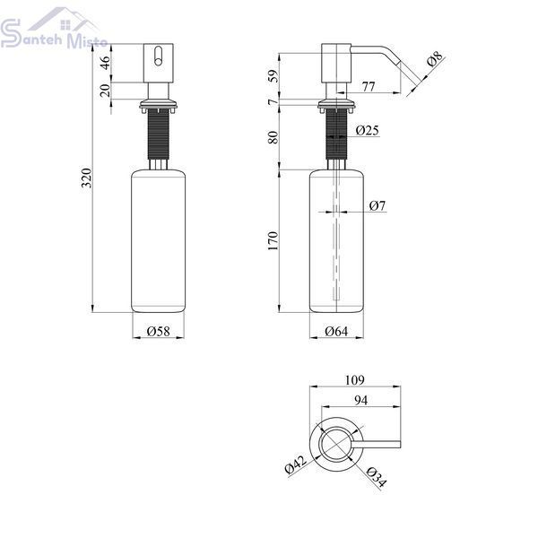 Дозатор для миючого засобу Kroner KRP Spender - SCH049 CV030014 фото