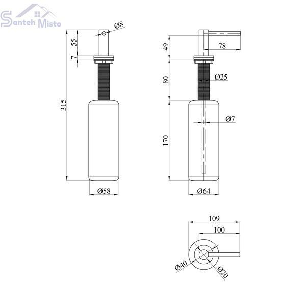 Дозатор для моющего средства Kroner KRP Spender - ECG039 CV030011 фото