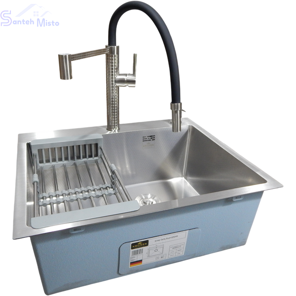 Комплект кухонної мийки Kroner KRP Derby - 6050HM Brush (2,5/0,5 мм) SM7032 фото