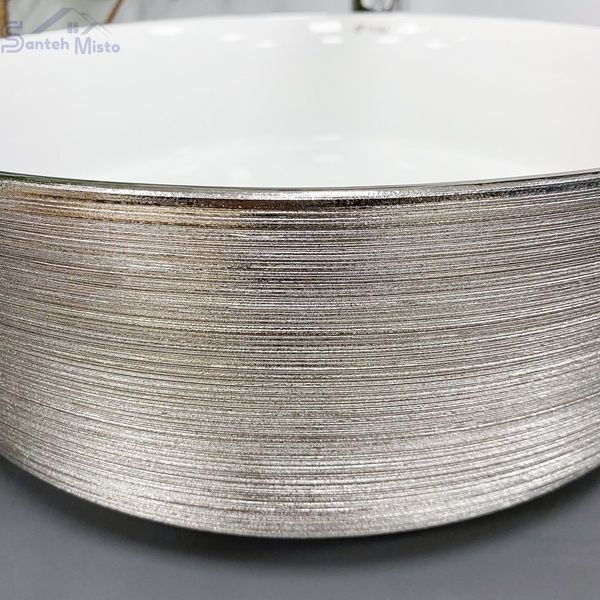 Умывальник (раковина) VBI PRATO BRUSH SILVER WHITE накладной VBI-011407 фото