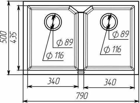 Гранитная мойка для кухни VALESO VIATRIX 7950 матовая Графит 51261 фото