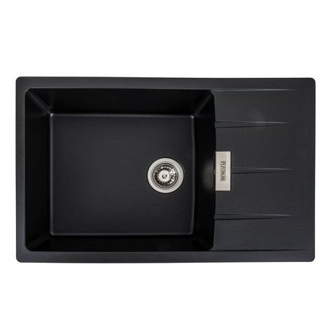 Гранитная мойка для кухни Platinum 7850 ROMA матовая (черная) 38761 фото