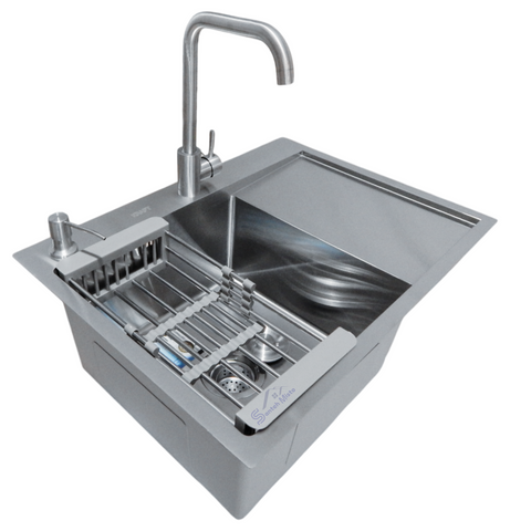Комплект кухонной мойки Kraft Satin BRS 65х48 (3.0/1.0 мм) SM4890 фото