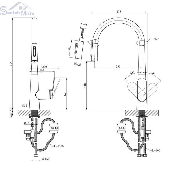 Змішувач для кухні Kroner Element 211569-5301 CV035984 фото