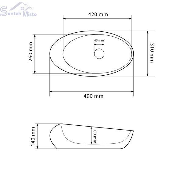 Умивальник (раковина) VBI VICENZA DARK STONE GLOSSY накладний VBI-014800 фото