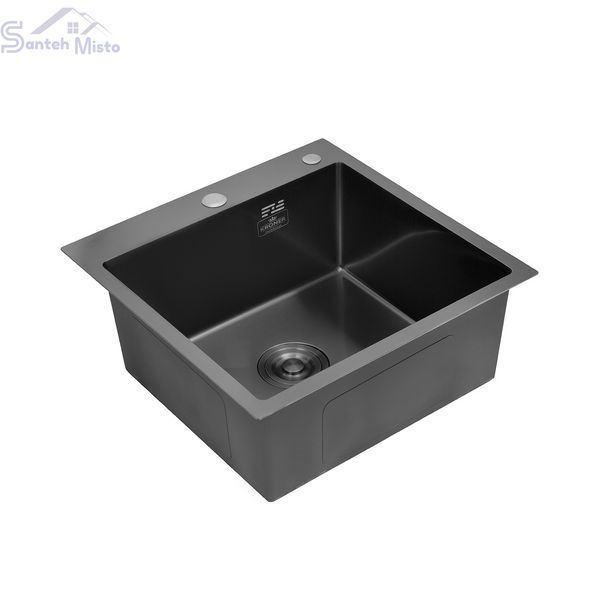 Комплект кухонной мойки Kroner KRP Schwarze - 5050HM PVD (3.0/1.0 мм) SM273 фото