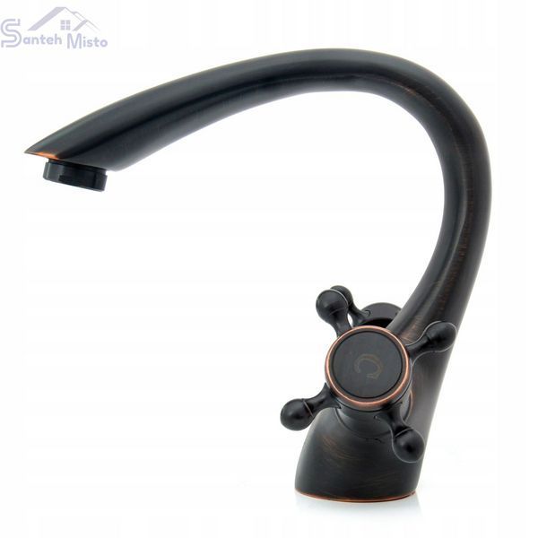 Змішувач для раковини (умивальника) REA RETRO OLD BLACK чорний низький REA-B0225 фото