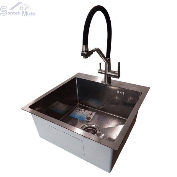 Комплект кухонной мойка Kraft KRF 5050 decor (3.0/1.0 мм) SM6095 фото