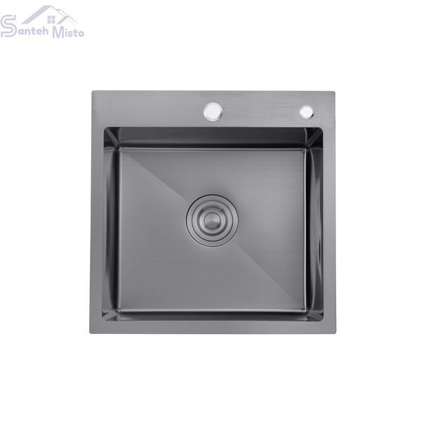 Комплект кухонной мойки Kroner KRP Schwarze - 5050HM PVD (3.0/1.0 мм) SM273 фото