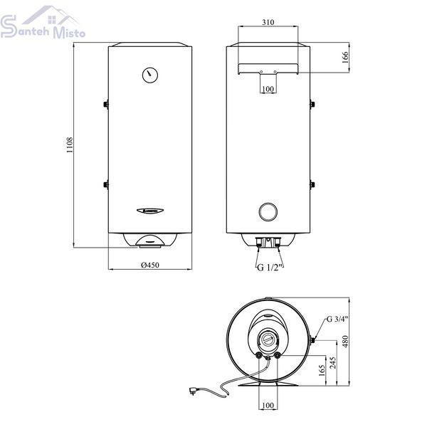 Водонагреватель Ariston PRO1 R 120 VTS EVO EU с мокрым ТЭНом 3060649 CV034085 фото