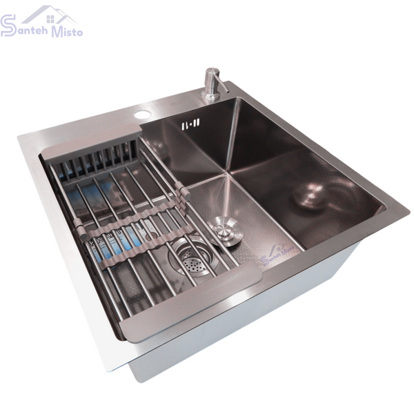 Комплект кухонной мойка Kraft KRF 5050 decor (3.0/1.0 мм) SM6095 фото
