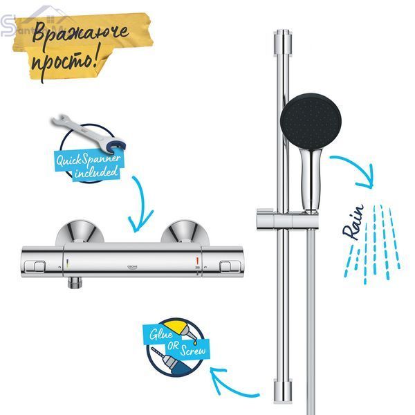 Смеситель термостатический для душа Grohe QuickFix Precision Start 34597001 CV034493 фото