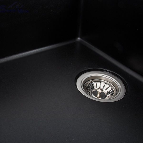 Гранітна мийка для кухні Platinum 7850 ROMA матова (чорна) 38761 фото