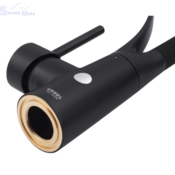 Комплект кухонной мойки KRAFT NANO BLACK Handmade PVD-Графит HS 540х480 Декор-Соты (3.0/1.0 мм)+Кухонный смеситель Kroner KRP Ersel - SCH03393BLK SM718 фото
