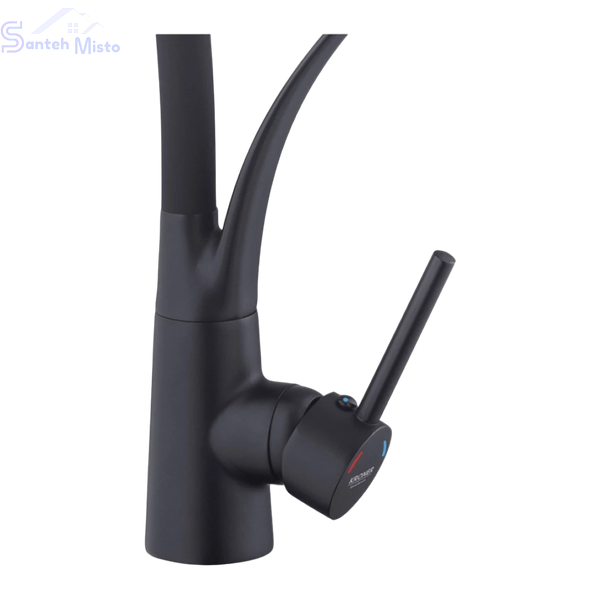Комплект кухонной мойки KRAFT NANO BLACK Handmade PVD-Графит HS 540х480 Декор-Соты (3.0/1.0 мм)+Кухонный смеситель Kroner KRP Ersel - SCH03393BLK SM718 фото