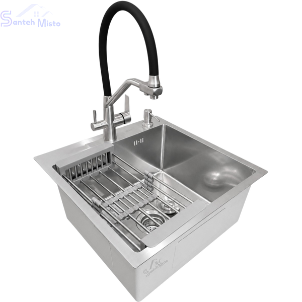 Комплект кухонної мийки Kraft KRF 5050 decor (3.0/1.0 мм) SM6095 фото