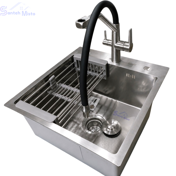 Комплект кухонної мийки Kraft KRF 5050 decor (3.0/1.0 мм) SM6095 фото