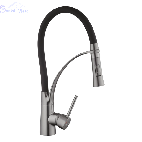 Комплект кухонной мойки Kroner KRP Schwarze - 50х50HM PVD (3.0/1.0 мм) SM0533 фото
