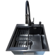 Комплект кухонной мойки Kroner KRP Schwarze - 50х50HM PVD (3.0/1.0 мм) SM0533 фото 6