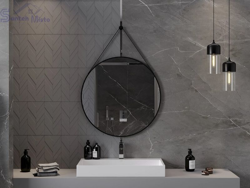 Зеркало MEXEN STRING 80 BLACK круглое MEX-9854-080-080-000-70 фото