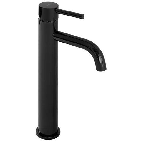 Змішувач для раковини (умивальника) REA LUNGO BLACK GLOSSY чорний високий REA-B0662 фото