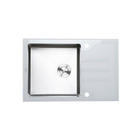 Кухонна мийка Platinum Handmade WHITE GLASS 780х510х200 23645 фото