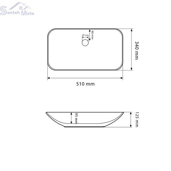 Умивальник (раковина) VBI PAVIA WHITE накладний VBI-012605 фото